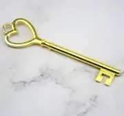 Heart Key-Big Key-Skeleton Key-Antiqued Gold-84mm Large Skeleton Key-Love