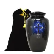 BLUE CROSS CREMATION URN WITH FUNERAL FOR ADULT MEN OR WOMEN ASHES KEEPSAKE