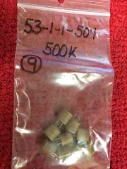 53-1-1-501 500K SPECTROL 5/16" CUBE 11/32" RD SINGLE TURN CERMET POTS 9PCS