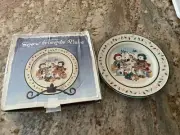 Longaberger 1999 Pottery Christmas Snow Friends Plate Flurry and Snowball