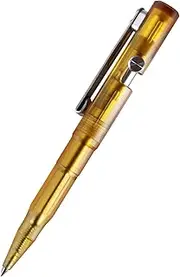 [SMOOTHERPRO] Bolt Action Pen/PEI Ballpoint Pen | Amber | 0.5mm Fine Point Black Ink Retractable Pen | Compatible with Parker Refills | EDC Pen for Writing Office Left-Handed Friendly | (PEI01)