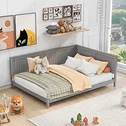 [Merax] Full Size Daybed Wood Sofa Bed, Gray