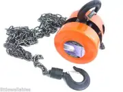 1 TON Chain Hoist 2000lbs Capacity Winch Engine Lift Hoists Rigging System BIN