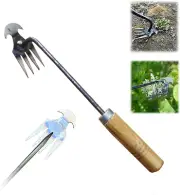 Weed Remover Tool with 4 Teeth Dual Purpose,Weeding Artifact Uprooting Weedin...