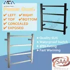 Chrome Black Electric Heated Towel Rail Warmer Stainless Steel Rack Square 4 Bar