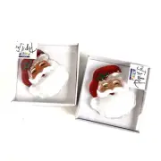 2 Demdaco Lori Siebert Glass Fusion Pop Ins Congrats Santa Claus Christmas