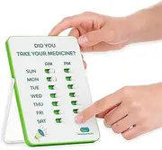 Medication Reminder | Pill & Tracker Visual Alarm 7 Day AM PM Take and Slide No More Second-guessing or Double-dosing Perfect for The Elderly White, Green