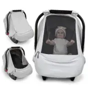 Baby Car Seat Cover,Sunproof Car Seat Canopy for Babies,Summer Car Seat Gray