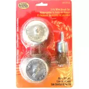 Tool Cache 3PC Wire Cup Wheel Brush Set 1" & 2" Rust Removal Polishing B2