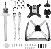 Vomeko Computer Monitor Arms,Vertical Stacking Dual Monitor Arm Damping, Adjustment Aluminium Alloy Dual Monitor Stand for Laptop Silver