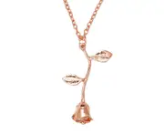 Necklace Unique Rose Flower Design Alloy Women Chain Necklace for Gifts-Rose Golden - Rose Golden