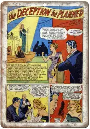 Ace Comics The Deception he Planned Comic 12" x 9" Reproduction Metal Sign J387