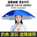 【寶盒百貨】95CM頭戴式雨傘 銀色膠面單層 晴雨兩用(戶外釣魚雨傘帽 防曬遮陽傘)