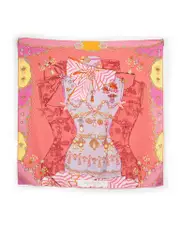 Pink Silk CD Crystal Print Silk Scarf