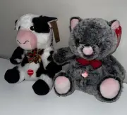 PetSmart Plush Dog Squeak Toy Charm the Cow And Bear Squeaker 12 " Lot Of 2
