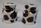 Milk Can Salt & Pepper Shakers, Black & White by Kitchen Creations