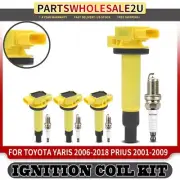 4x Yellow Ignition Coil & 4x Double Iridium Spark Plug Kit for Toyota Echo Yaris (for: Toyota)