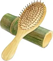 Havvo Hair brush, Natural Bamboo Paddle Detangling Hairbrush, Massage Scalp Thick/Thin/Curly/Dry Hair For Women & Men Yellow