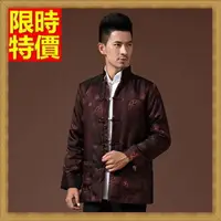 在飛比找樂天市場購物網優惠-唐裝中山裝中式男裝(單上衣)-透氣舒適復古中國風棉襖男西裝外