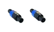 2 Pack - Speakon Plug Male 4 Pole Conductor Speaker Pro Audio Cable Connectors