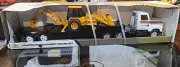 John Deere Semi and Trailer Hauling Backhoe Loader 3605 ERTL Diecast