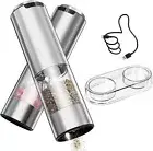 Rechargeable Electric Salt and Pepper Grinder Set with Base, Stainless Steel....