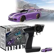 Slidey Boys Mini rc Drift Car, 1:76 Drifty Boyz RC Micro Car, Remote Control car of RWD Drifting, Fully Tunable Remote, 50 Meters RC, 35+ Minute Rechargeable Battery (C61,Dark Purple)