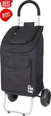 1517 Trolley Dolly, Black Shopping Grocery Foldable Cart