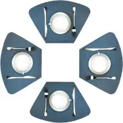 Wedge Placemats for round Table Set of 4 Woven Vinyl Washable Placemat