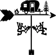 Wind vanes, Outdoor Garden Weathervane with Vulture Dolphin Camper Van Ornament Weather Vane Wind Direction Indicator Stake Measuring Tool Corrosion Resistant Yard Roof Mount Easy Use