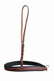Western Dark Oil Rolled Browband/Cheeks Braided Headstall/Tassel