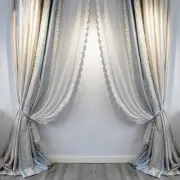 French High-grade Lace Imitation Luster Stitching Blackout Curtains Room Bedroom