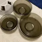 3 Pyrex glass 323 325 326 nesting mixing bowls cranberry amethyst