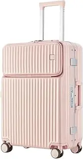 [sdneNest] Carry-on Suitcase Luggage Resistant Hard Luggage Aluminum Frame Carry On Luggage Security Lock Suitcase Carry-on Suitcases Carry On Luggages, 24inch, Blue (Roze 24inch)
