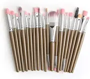 Set of 20 PCS Makeup Brush Kit for Foundation Liquid Blending Powder Eyeshadow Blush Cosmetics Concealer Brushes with Soft & Dense Bristles Assorted Color 19