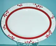 Lenox Merry Berry Serving Platter 16" Red/Pink Simply Fine USA NEW No Box