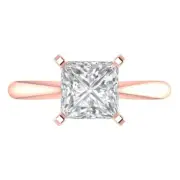 1.9ct Princess Cut Wedding Engagement Anniversary Promise Ring 14k Rose Gold