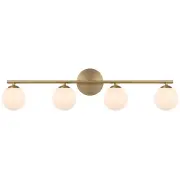 Moran Modern Wall Lamp Light Metal Glass Antique Gold Opal Matt Gloss