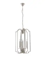 Leon 4 Light Lantern Pendant in Polished Nickel