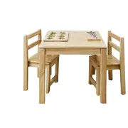 Standard Rubberwood Table with 2 Standard Chairs
