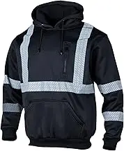VENDACE Hi Vis Safety Reflective Sweatshirt Hoodies for Men ANSI Class 3 High Visibility Fleece Pullover Hoodie Jacket