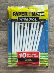 VTG NOS 90’s Paper Mate Write Bros Black Ball Point Pens Medium 10 Pack Sealed