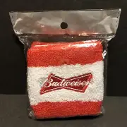 Budweiser Sweatbands Wristbands advertising Logo New in pack Red & white