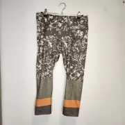 Prana Pillar Printed Capri Slate Canopy Earth Tone Leggings Womens Size Med NWT