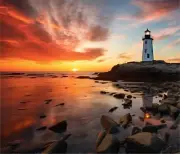 LIGHTHOUSE SUNRISE OCEAN SEA COMPUTER MOUSE PAD 9 x 7 OR HOT PAD