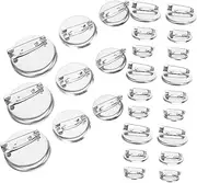 [TEHAUX] 90pcs Alloy Brooch Bases Trays Diy Supplies for Crafting Pin Backs Breastpin Making Kit