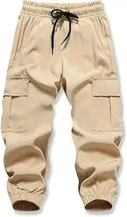 [XiaoLongRen] Baby Boys Cargo Joggers Pants Toddler Quick Dry Lightweight Hiking Pants Kids Pull On Sweatpants