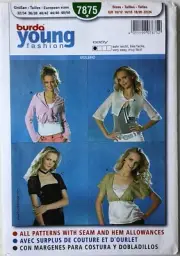 Burda 7875 Misses Tops Jacket Sewing Pattern Sz 6-24