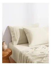 [Dreamaker] Superfine Washed Microfibre Standard Pillowcase Twin Pack in Natural