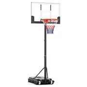 Costway 1.4-2.6m Portable Basketball Hoop Stand System Rim Ring w/Shatterproof PC Backboard/Fillable Base/Wheels